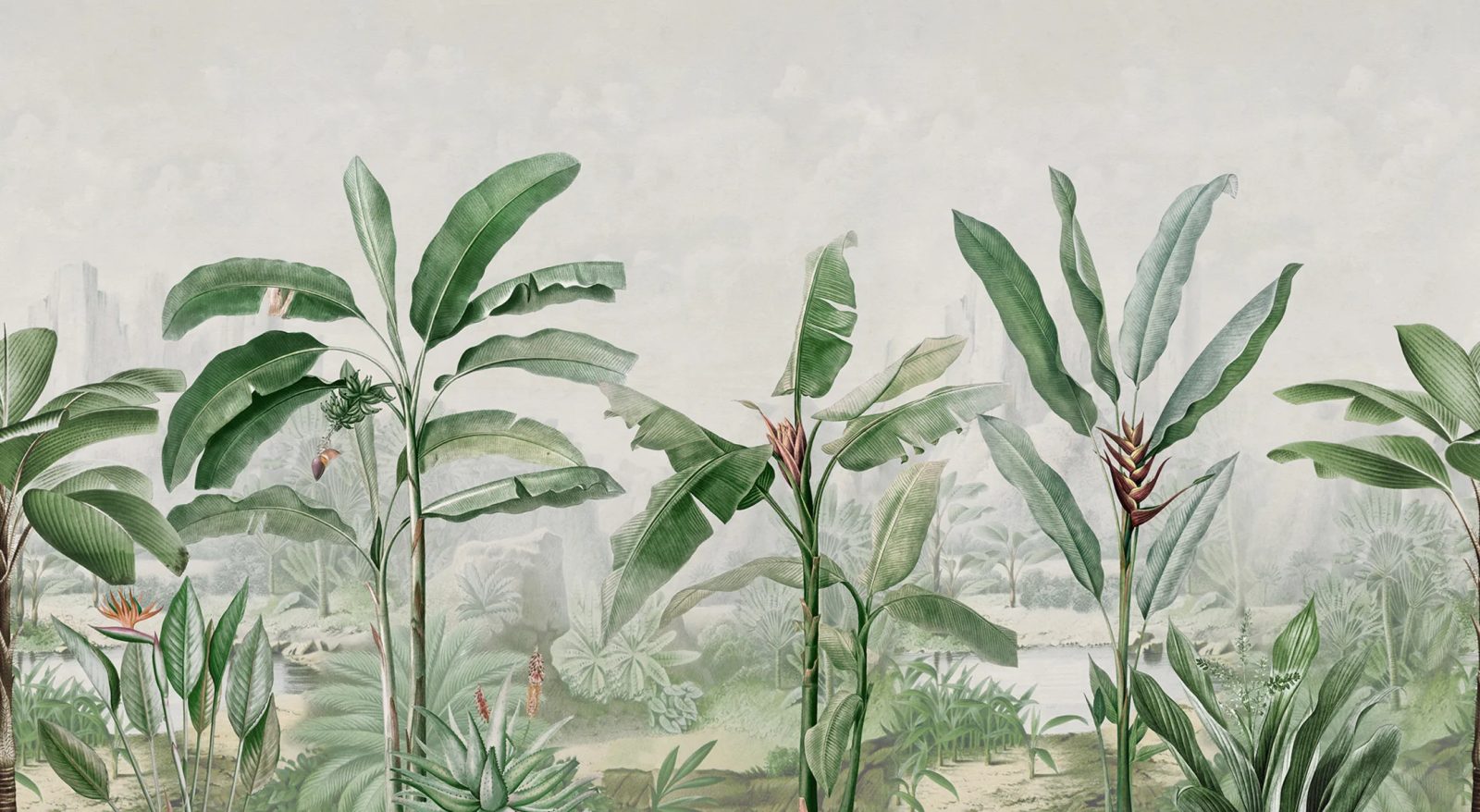 Tropical Palms, Green, Rebel Walls