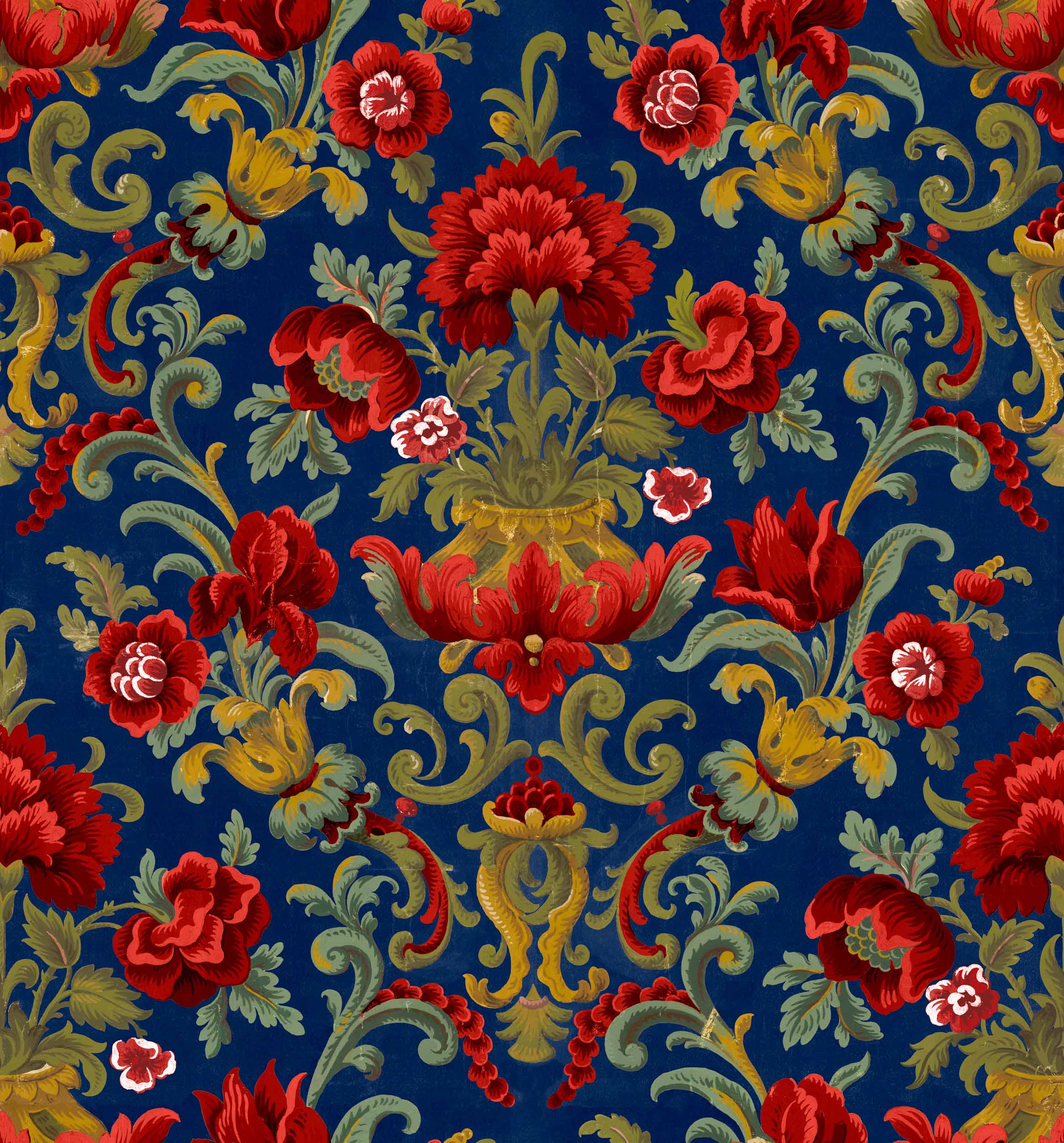Aranjuez Damask, Vermilion, Coordonne, 5mp / rola
