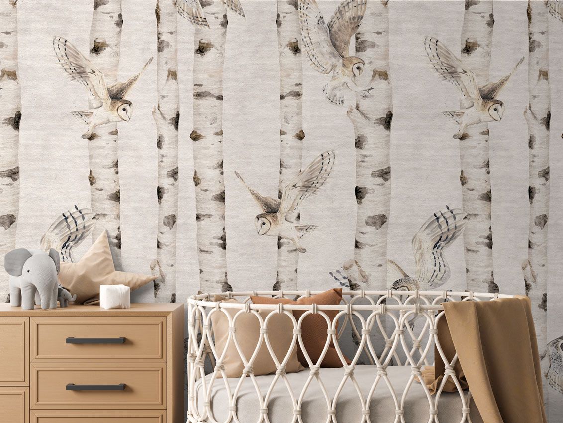 Birch and Owls - White, Kikki Belle 2
