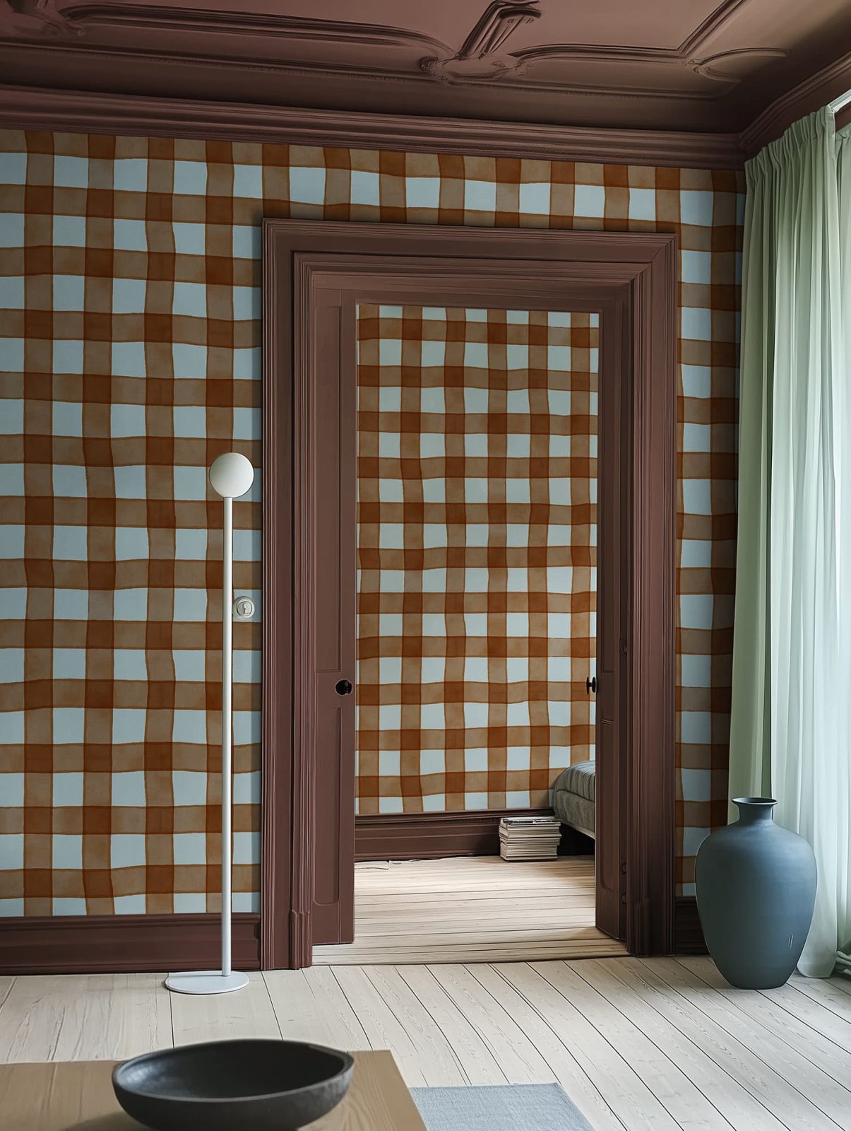 Gingham, Brown, Rebel Walls 2