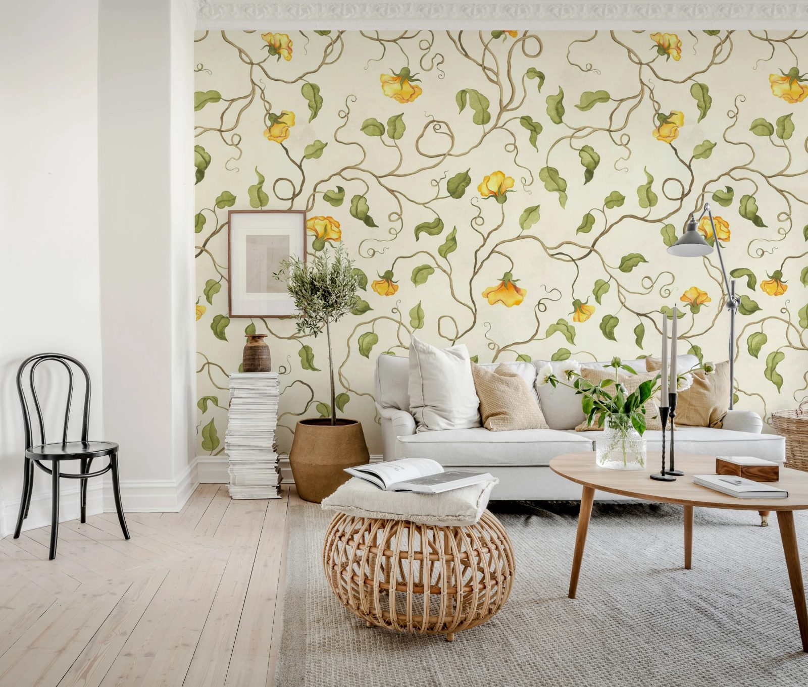 Soft Vines, Yellow, Rebel Walls 3