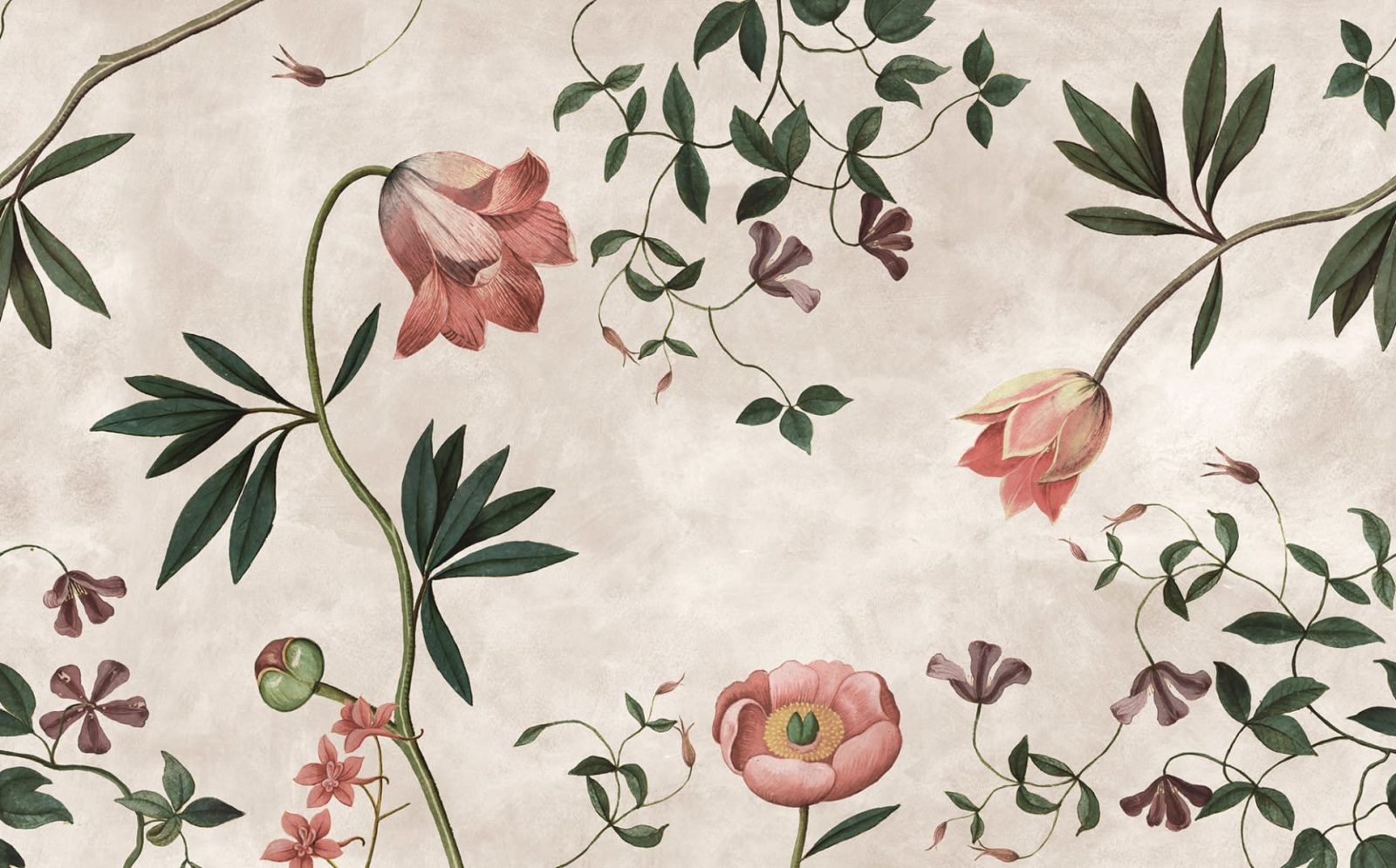 Romantic Garden, Pink, Rebel Walls