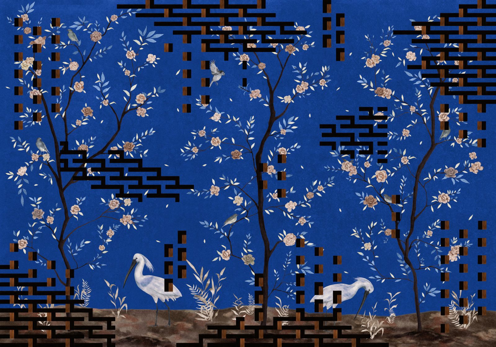 Tetris Chinoiseries, Blue, TresTintas