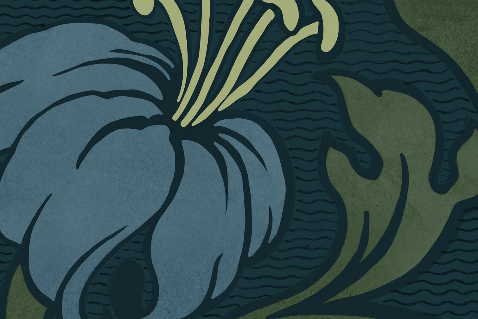 Midnight Peony, Blue, Rebel Walls 4