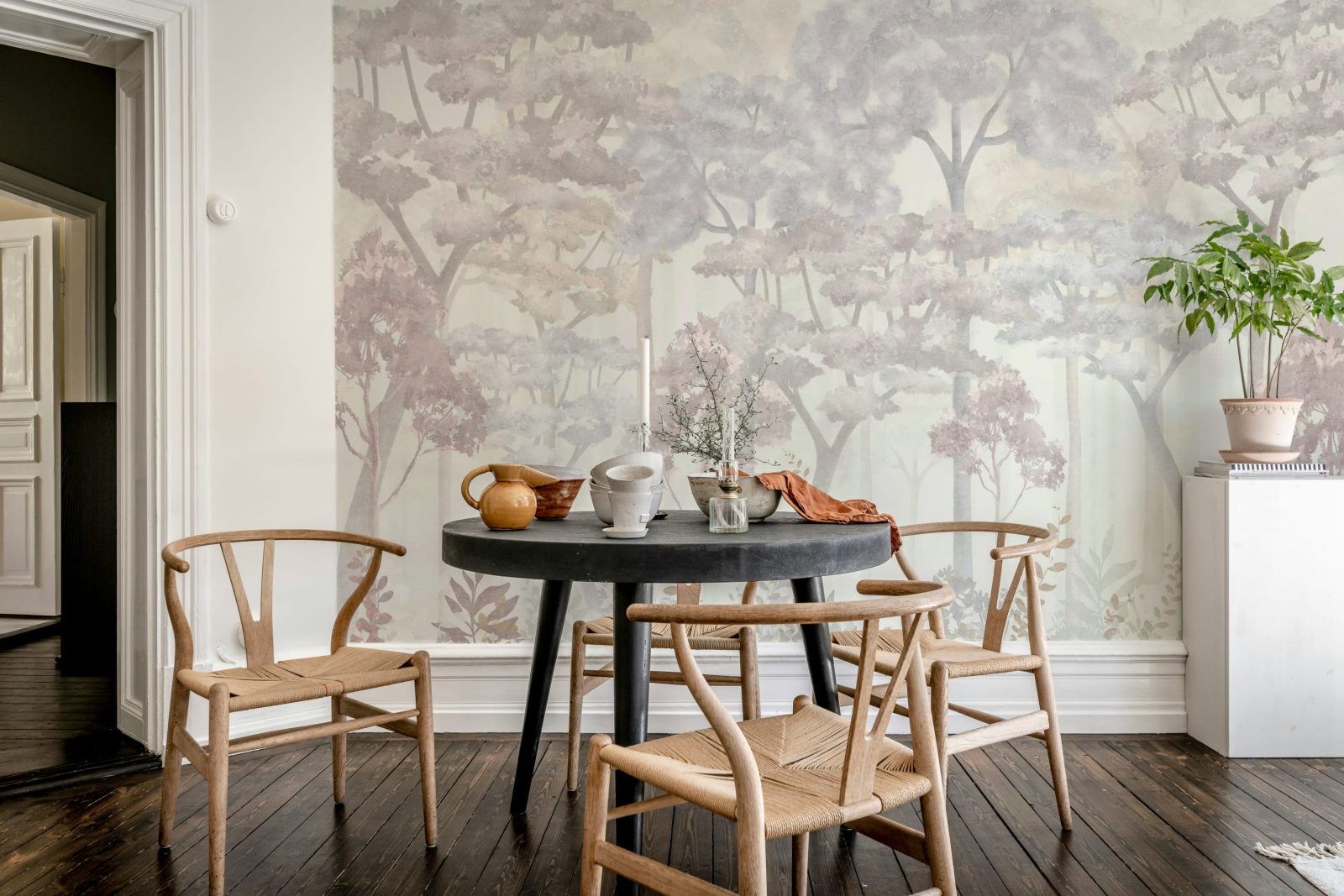 Pastel Forest, Pink, Rebel Walls 3