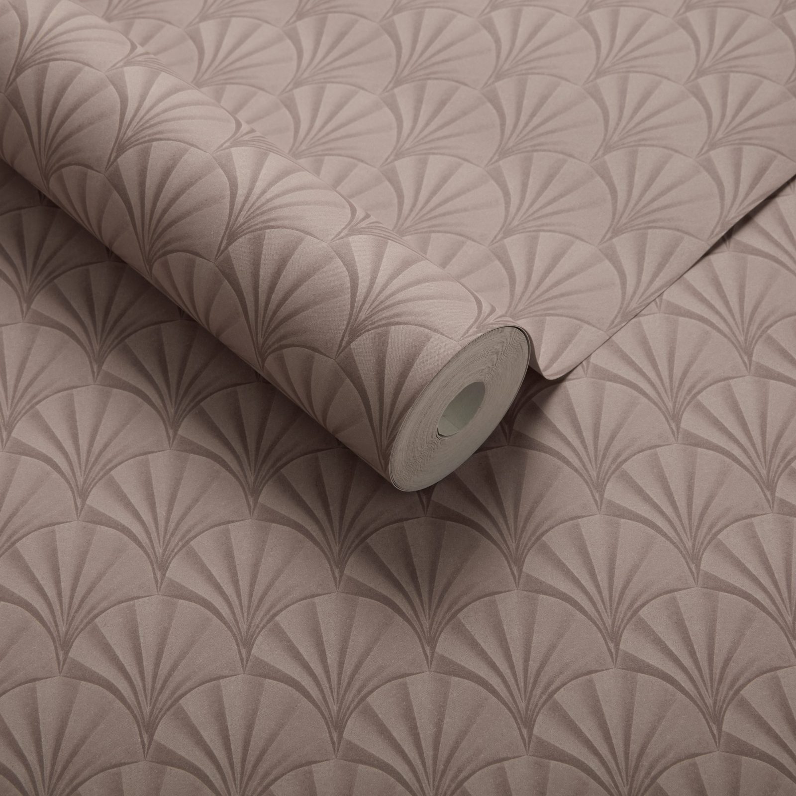 Elodie, Coral Pink Luxury Art Deco, 1838 Wallcoverings, 5.3mp / rola 3