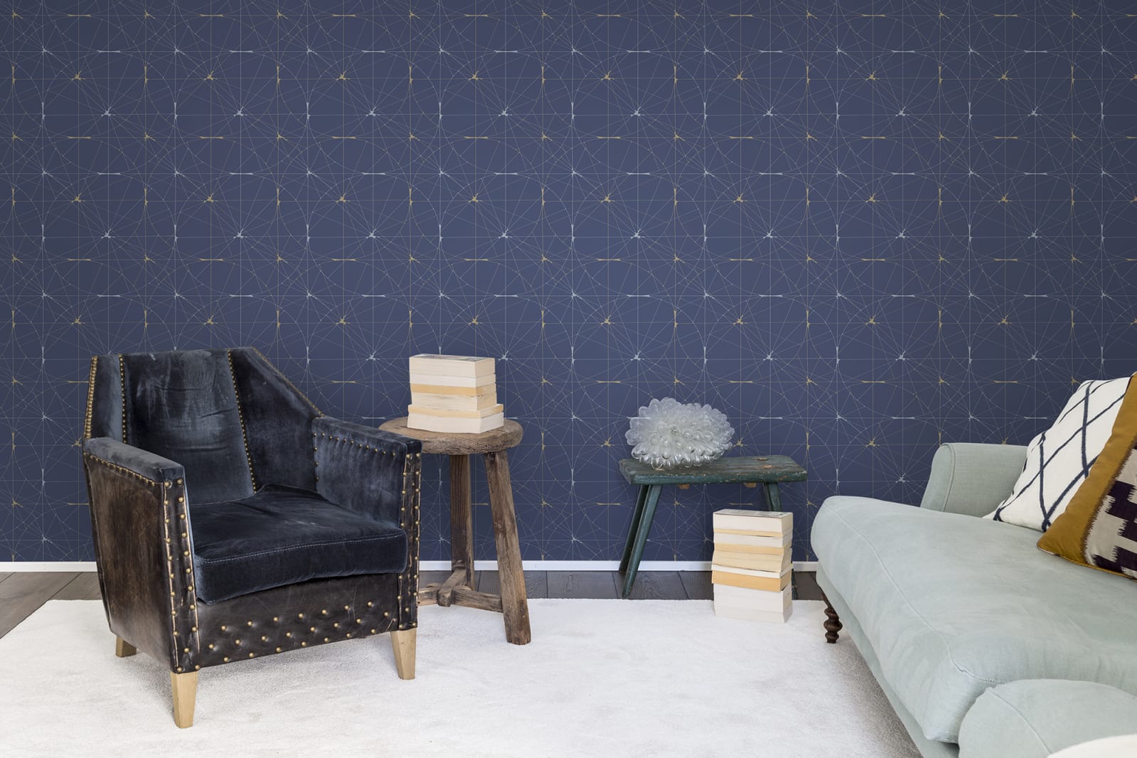 Perfect Fit, Royal Blue, repetitiv, Rebel Walls 3