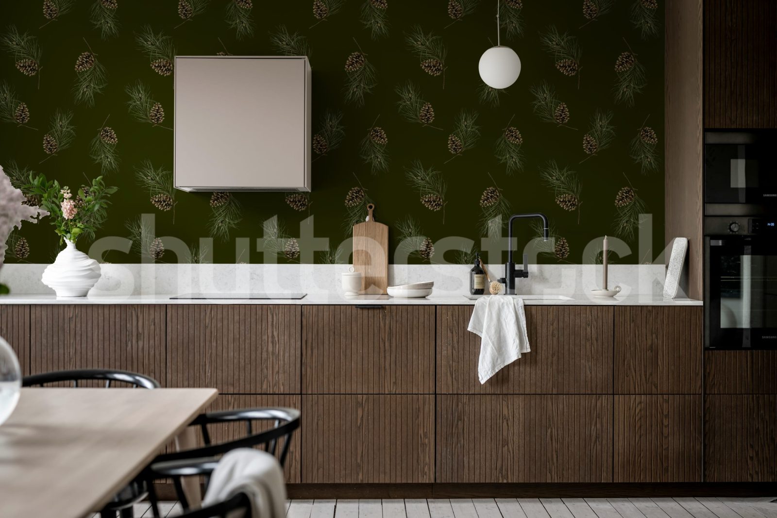 Pine Cones, Dark Green, Rebel Walls 3