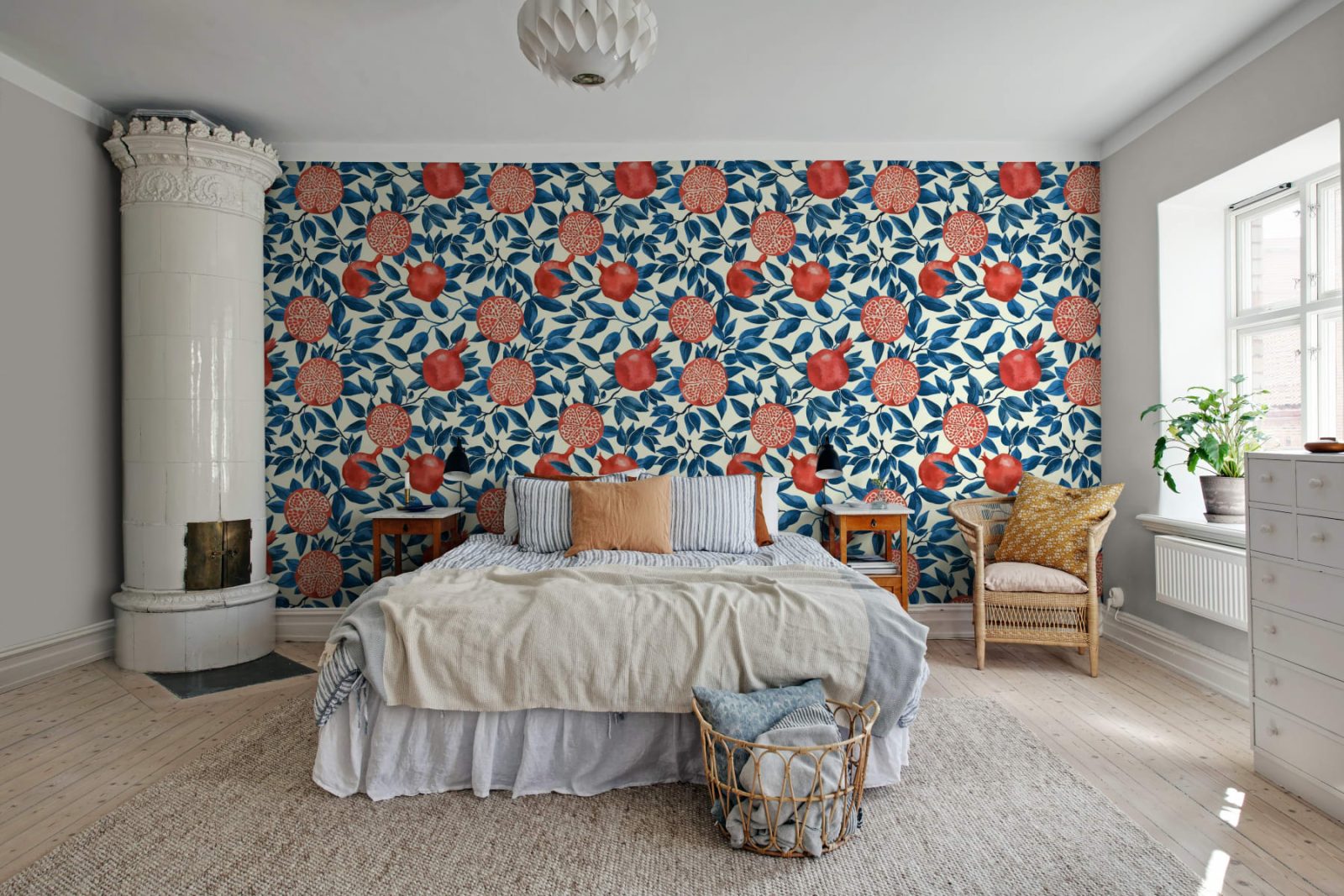 Pomegranate, Blue, Rebel Walls 3