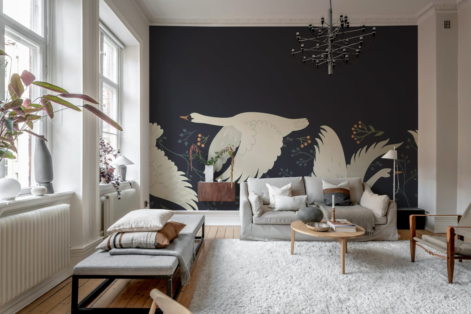 Swan Serenade, Midnight Blue, Rebel Walls 2