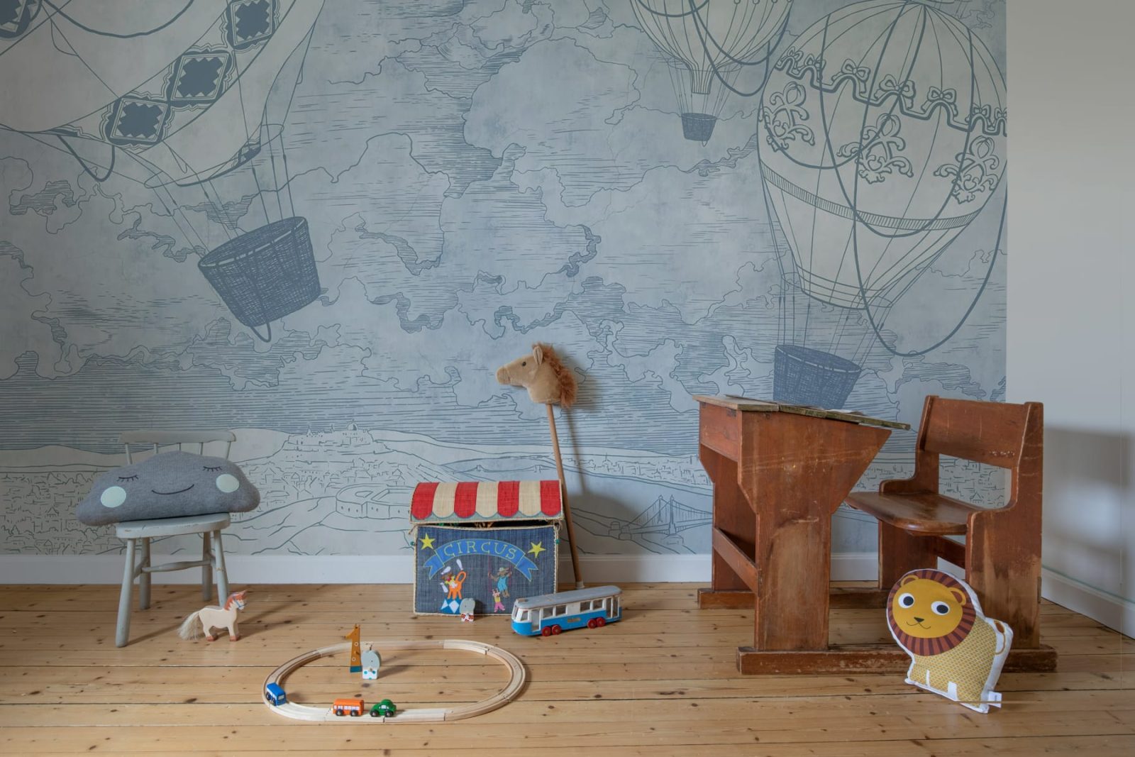 Balloon Travelers, Blue, Rebel Walls 3