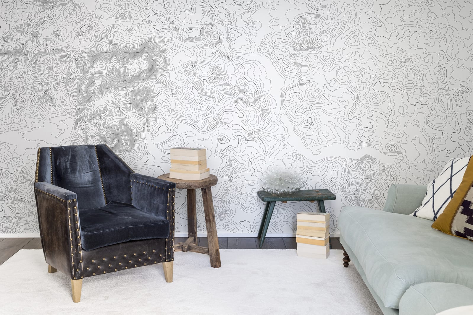 Elevation Lines, White, Rebel Walls 3