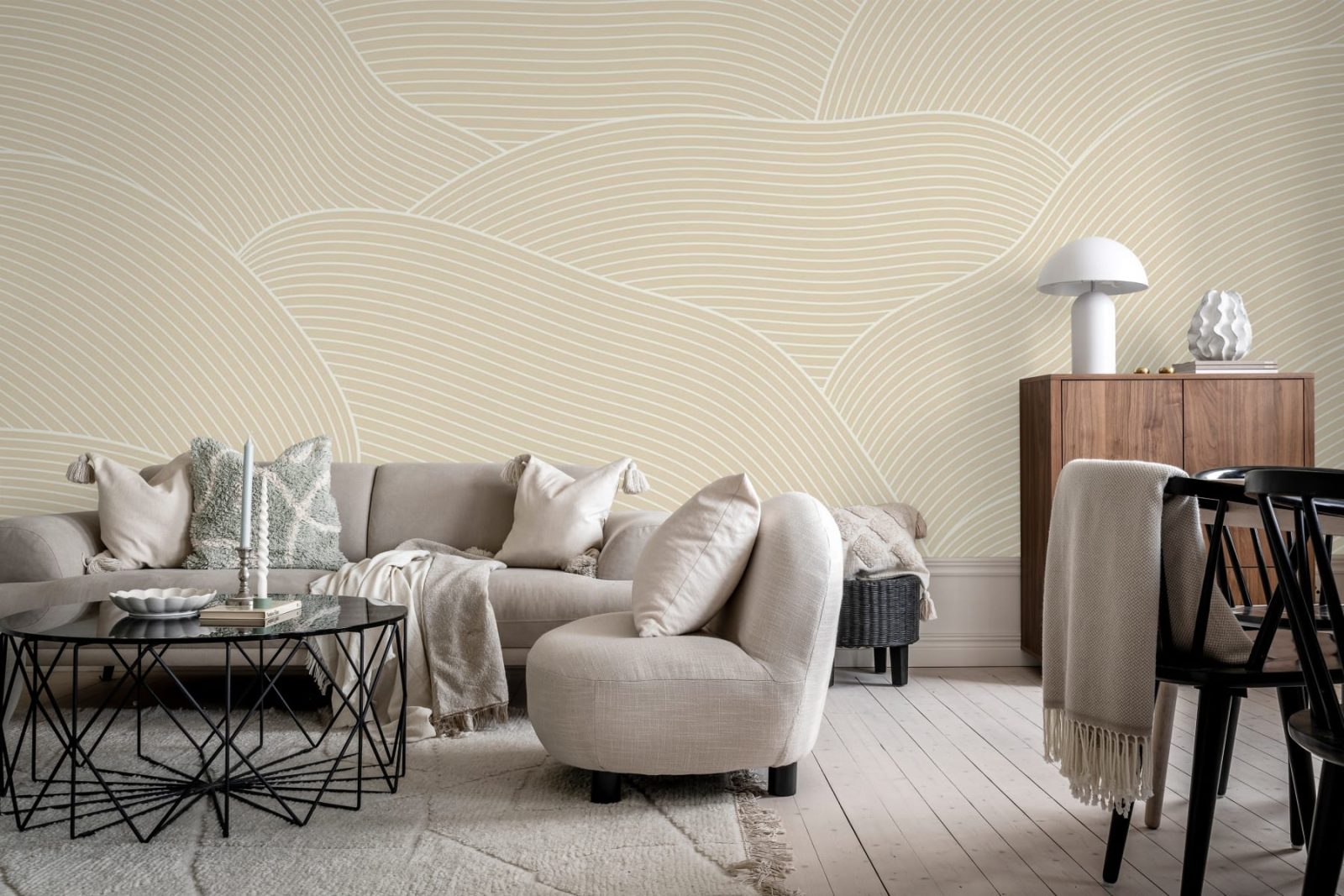 Drawn Hills, Beige, Rebel Walls 2