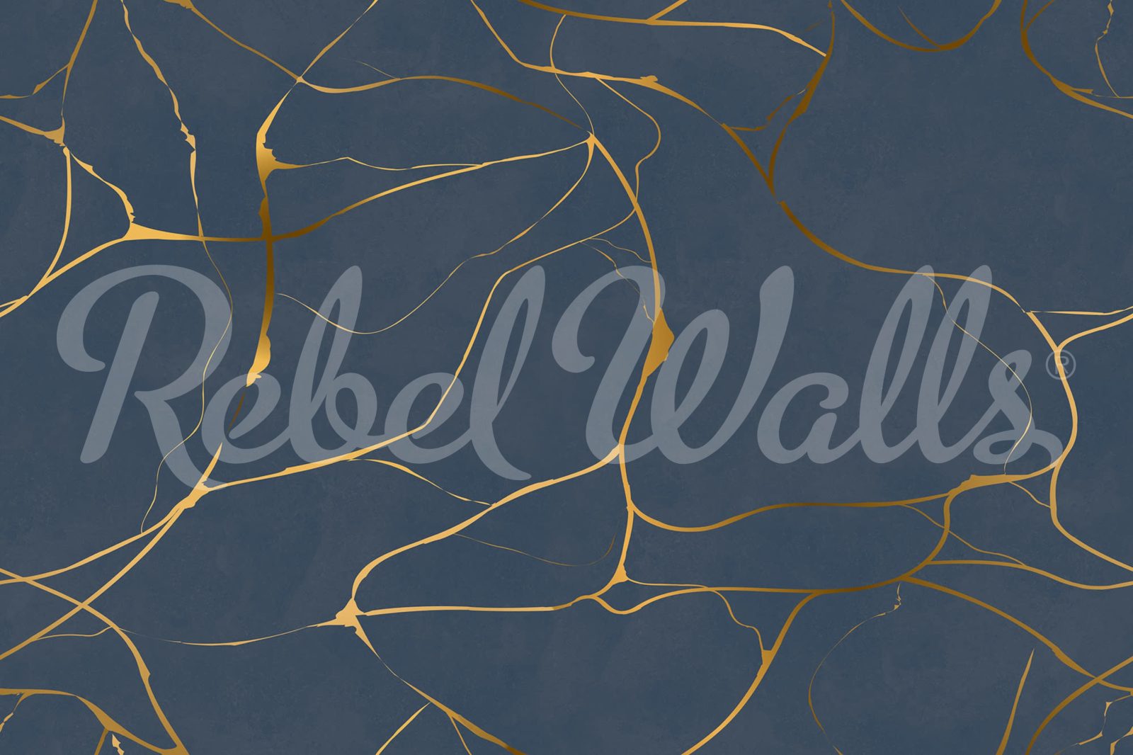 Gold Swirl, Dark Blue, Rebel Walls