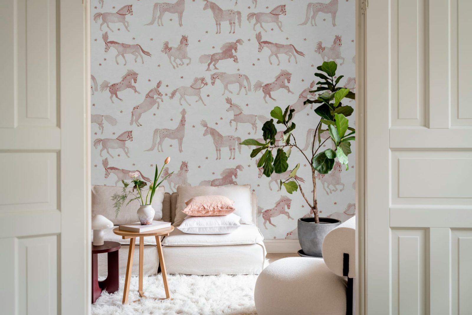 Circus Horses, Pink, Rebel Walls 3