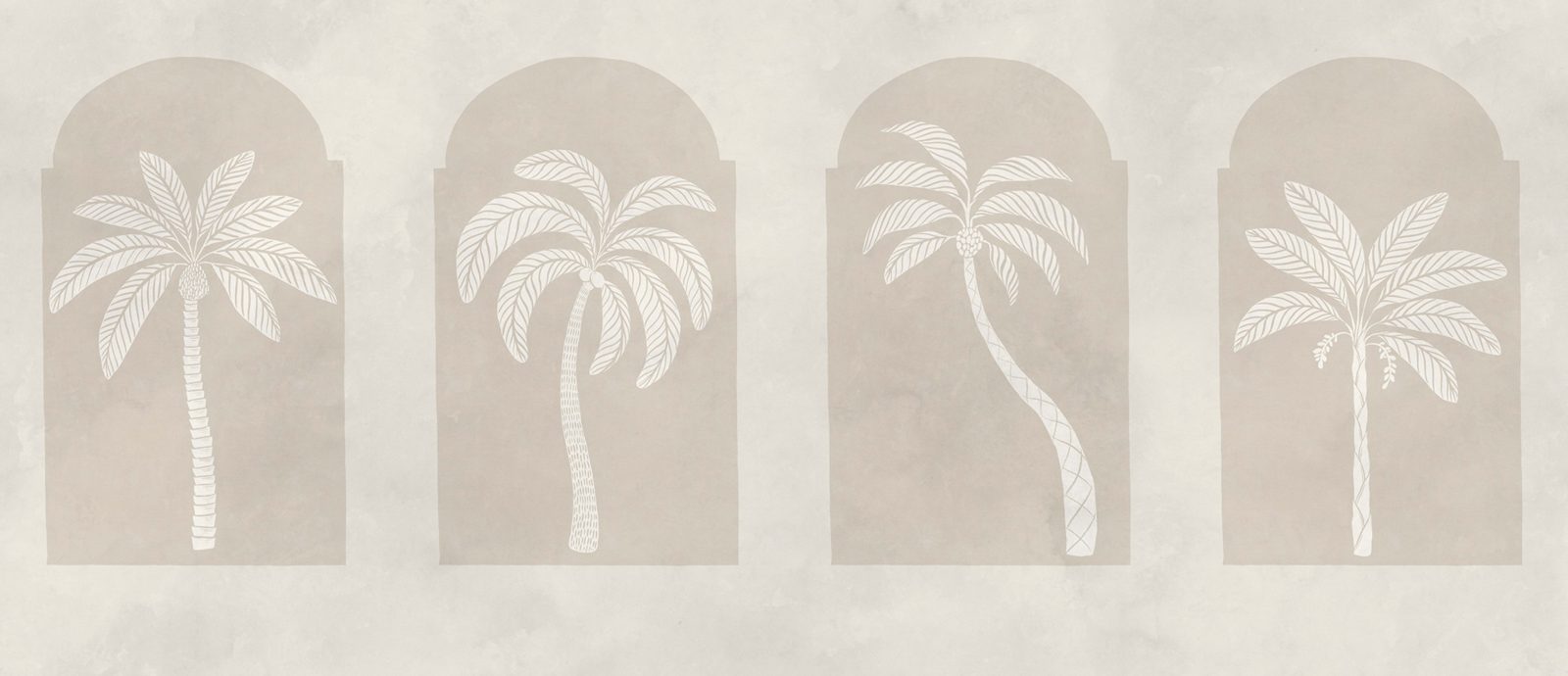 Palm Arches, Beige, Rebel Walls