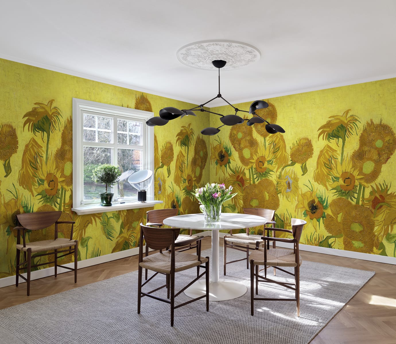 Sunflowers Repeatable, Yellow, Rebel Walls 2