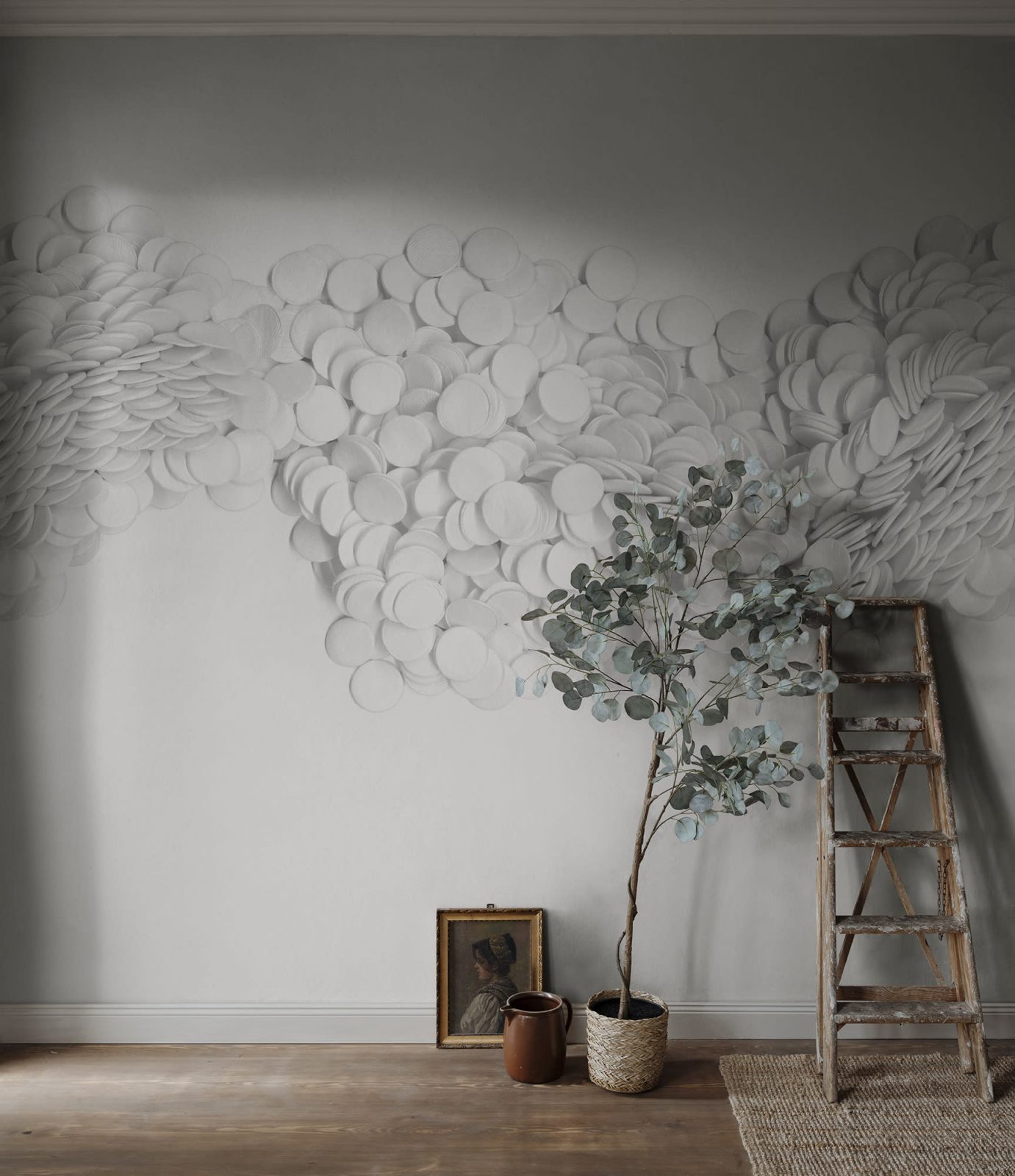 Scattered Dots, White, Rebel Walls 3