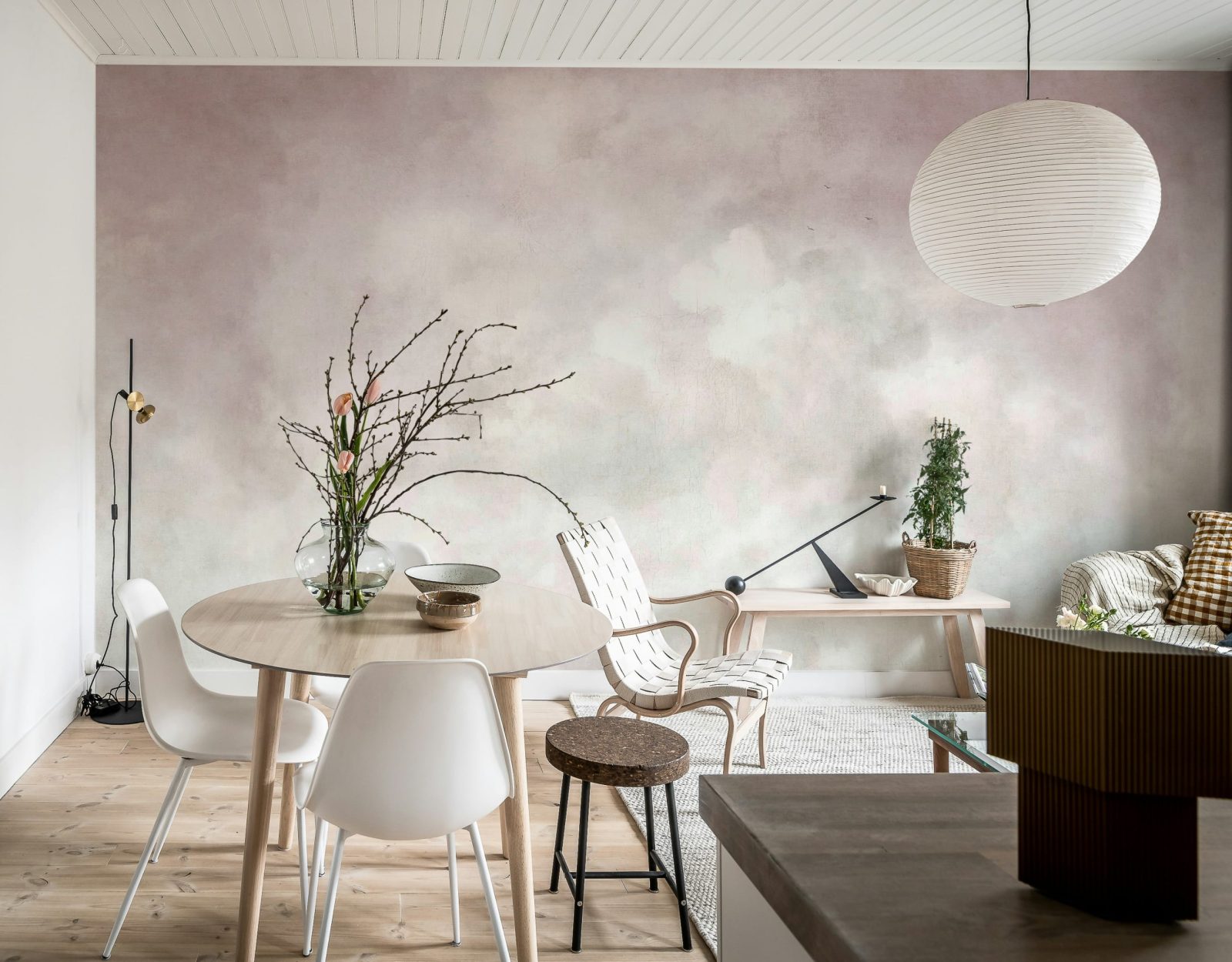 Vintage Clouds, Pink, Rebel Walls 2