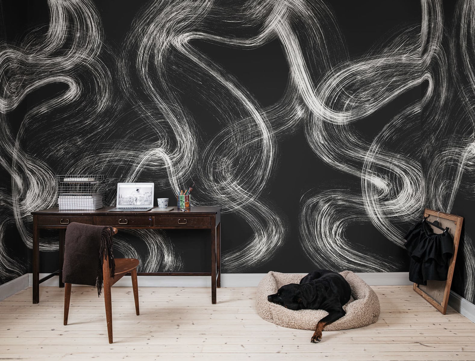 Blurry Stripes, Black, Rebel Walls 2