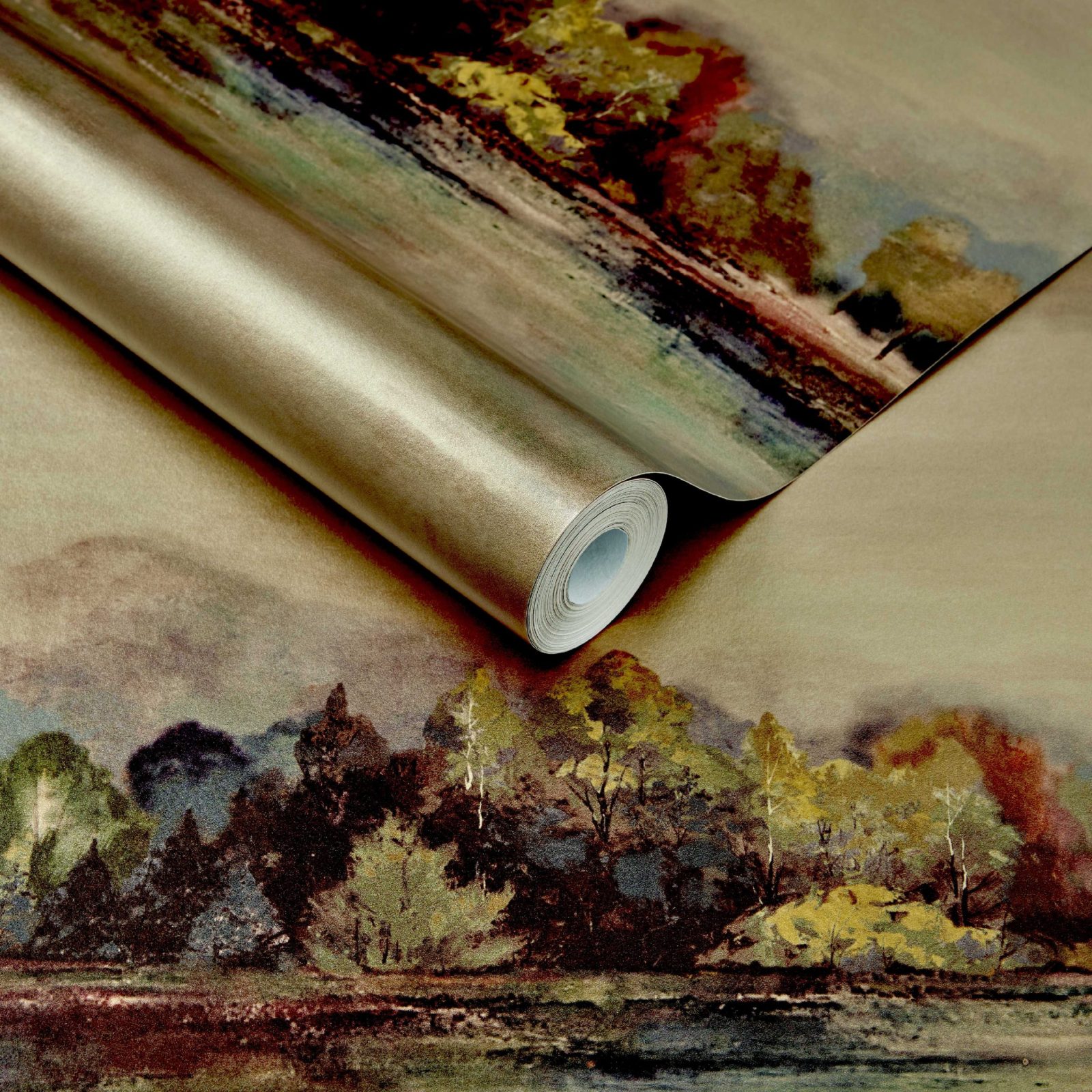 Lakeside, Autumn Gold Luxury Landscape, 1838 Wallcoverings, 5.3mp / rola 3