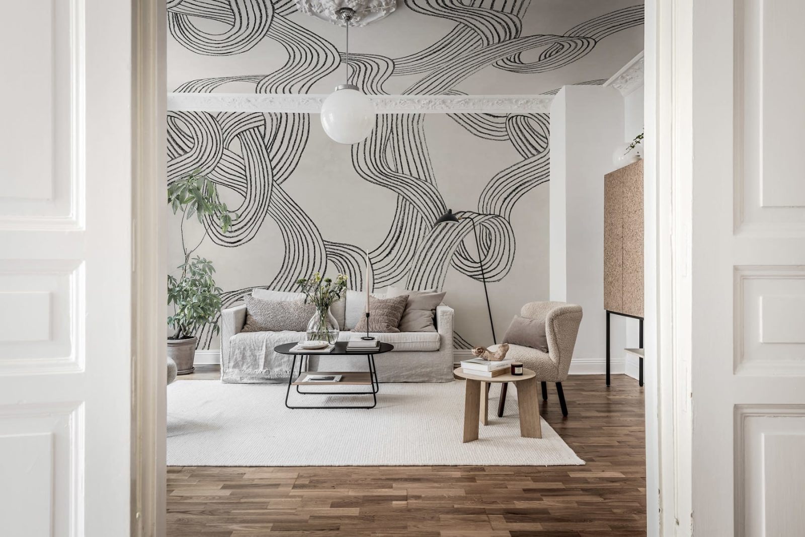 Stripes Repeatable, Black & White, Rebel Walls 2