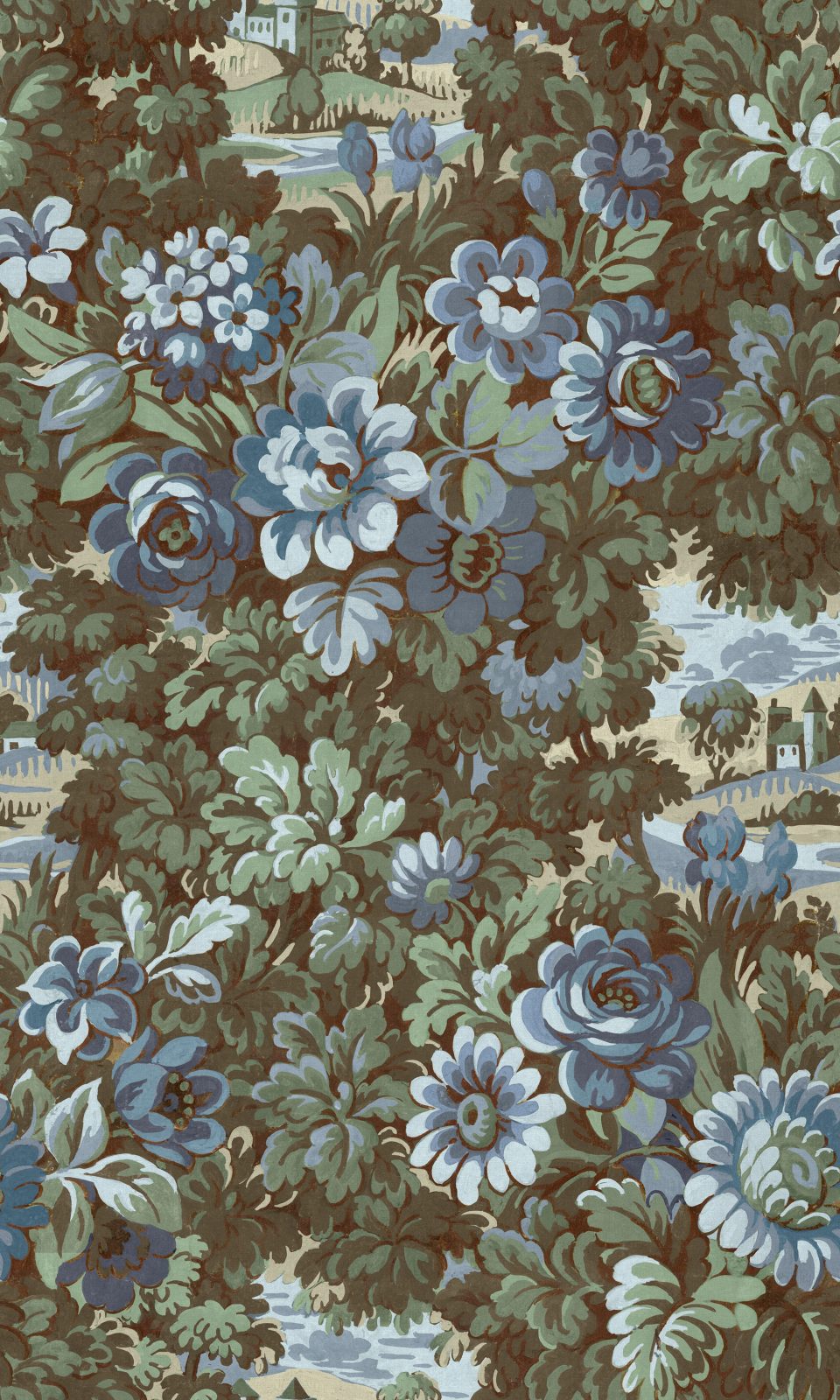 Botanical Manor, Blue, Rebel Walls