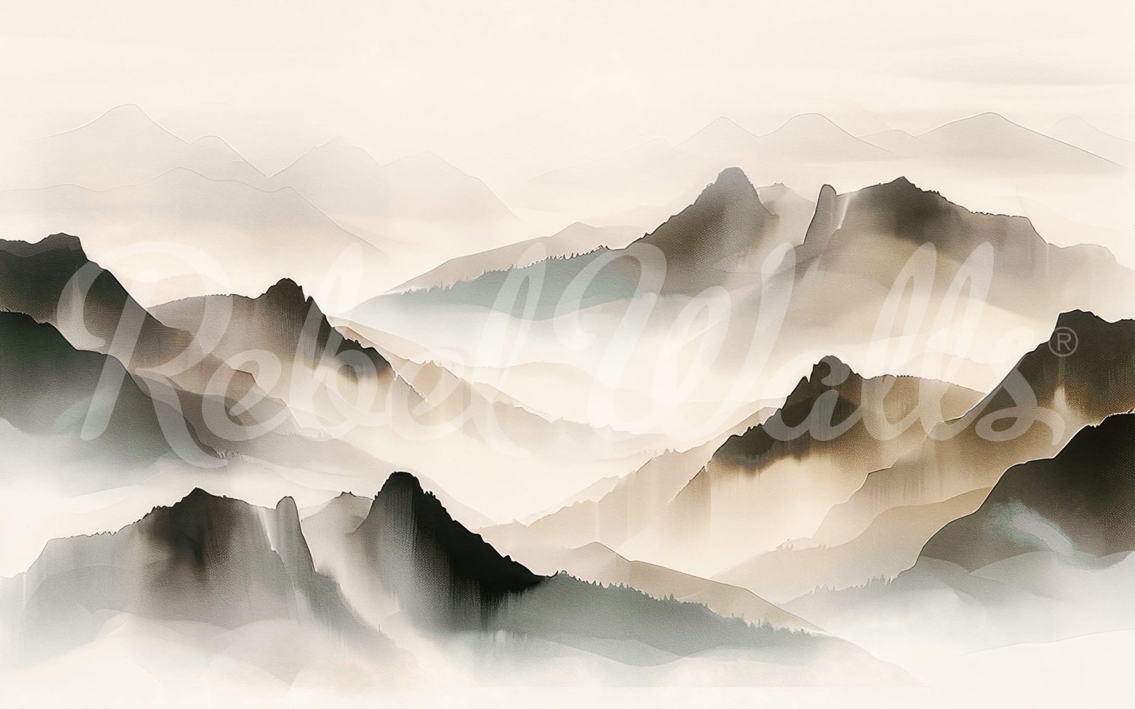 Misty Mountain, Beige, Rebel Walls