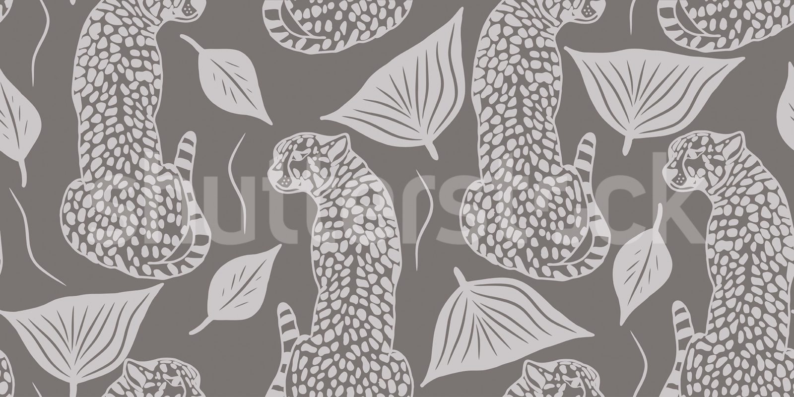 Whimsy Leopard, Gray, Rebel Walls