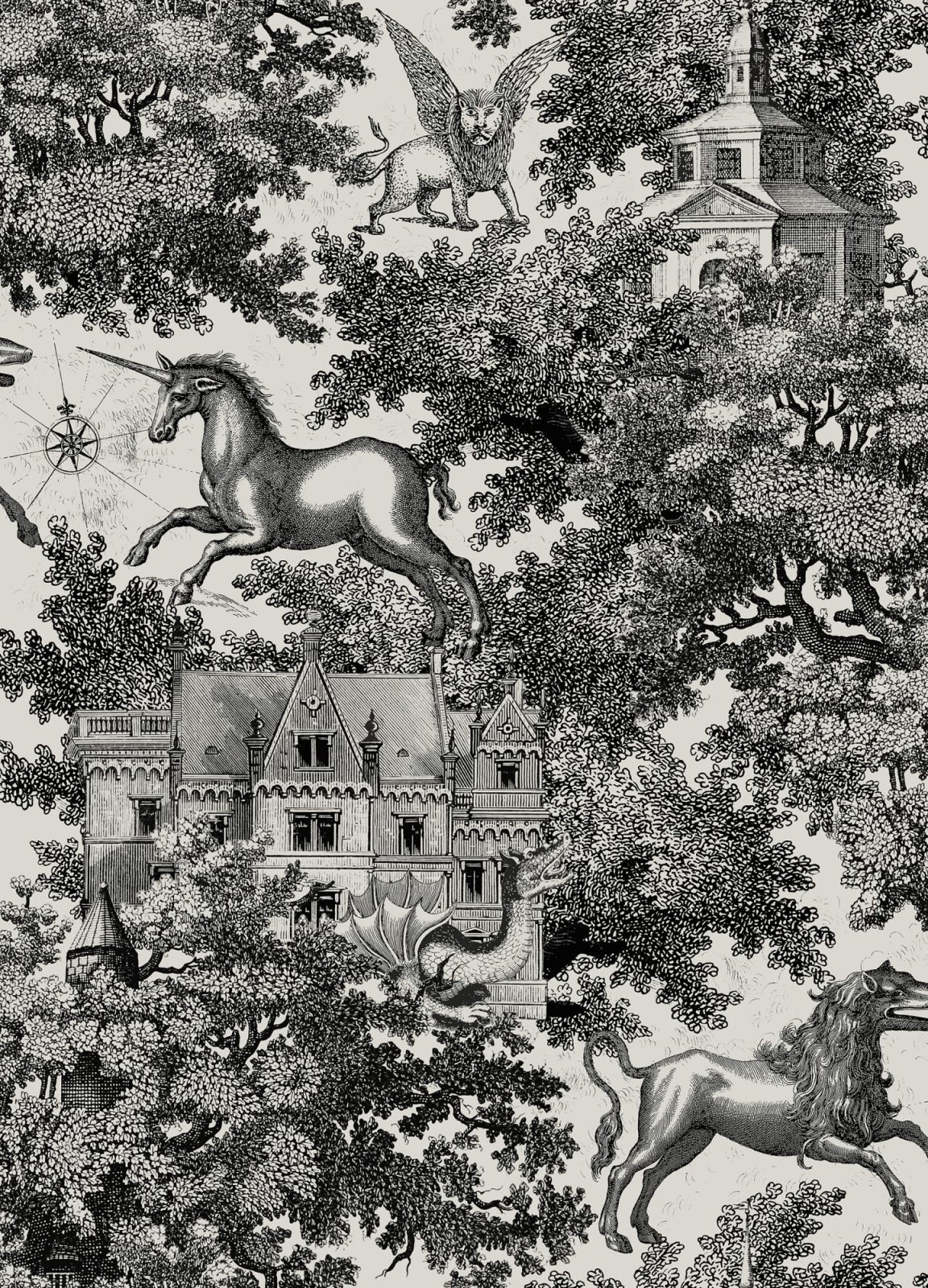 Fairy Tale Castle, Graphite, Rebel Walls, 5 mp / rola