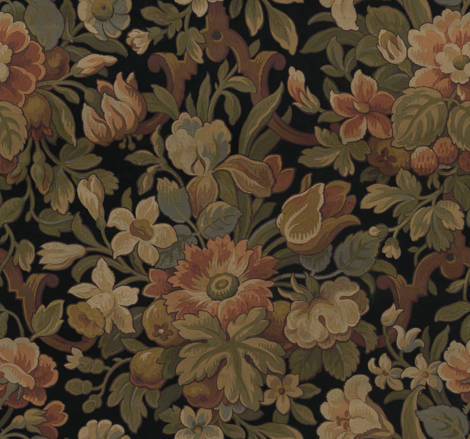 Vintage Flora, Ebony, Rebel Walls