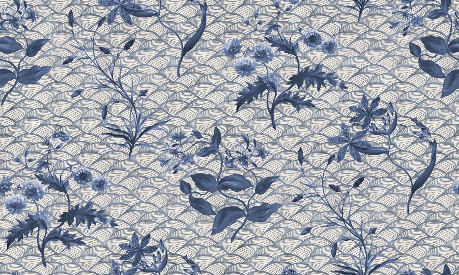 Floral Ripple, Blue, Rebel Walls