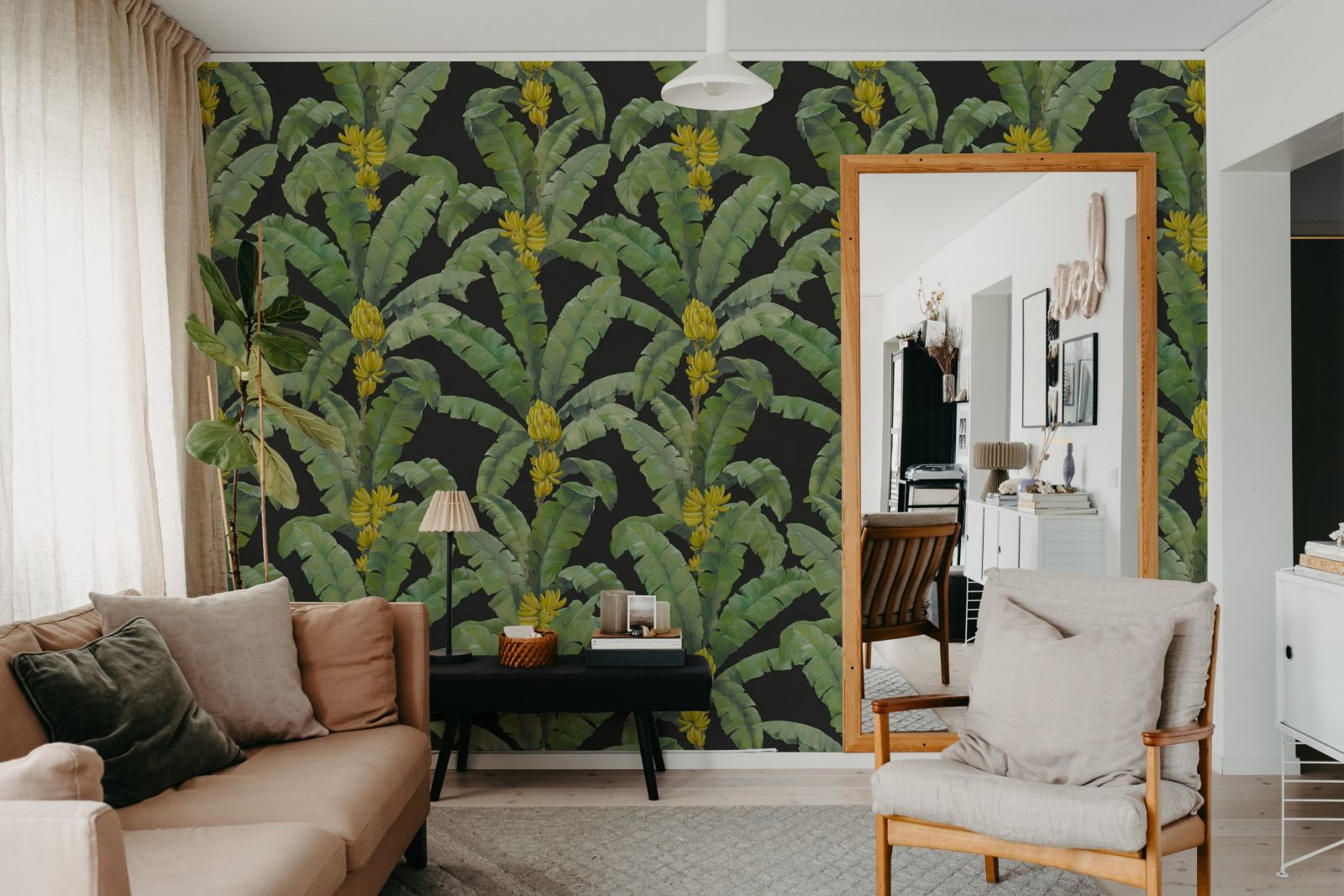 Banana Leaf, Black, Rebel Walls 2