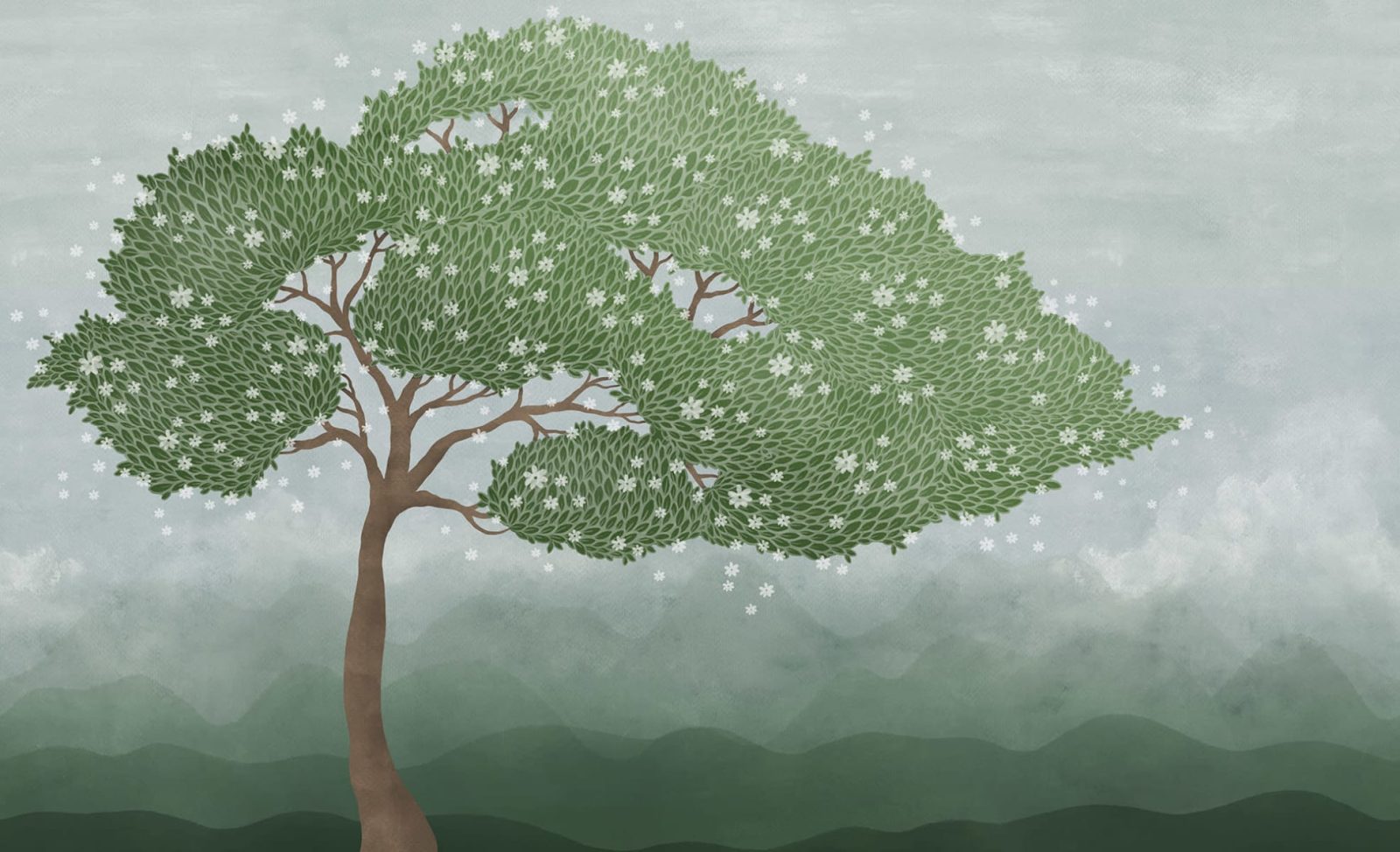 Windy Tree, Green, Rebel Walls