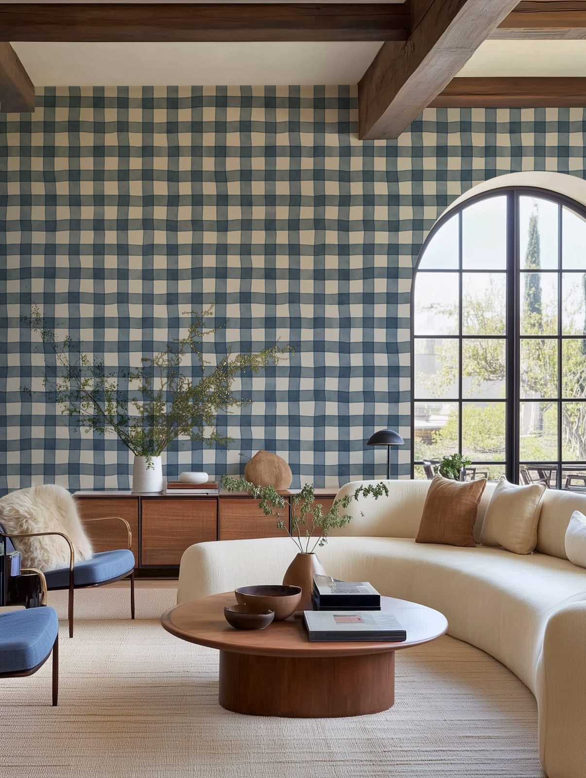 Gingham, Blue, Rebel Walls 2