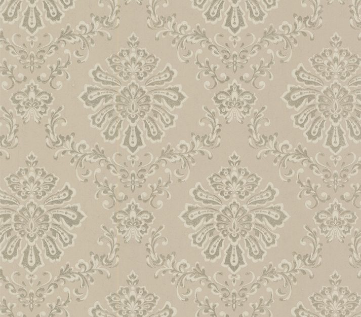 Broughton, Taupe Natural Luxury Damask, 1838 Wallcoverings, 5.3mp / rola