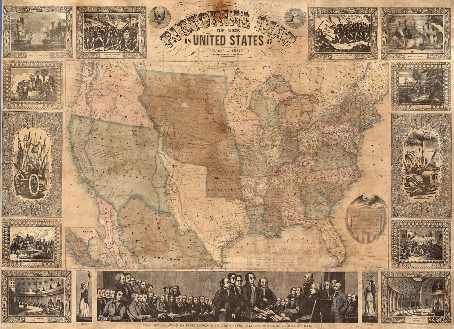 Pictorial Map of the U.S., Rebel Walls