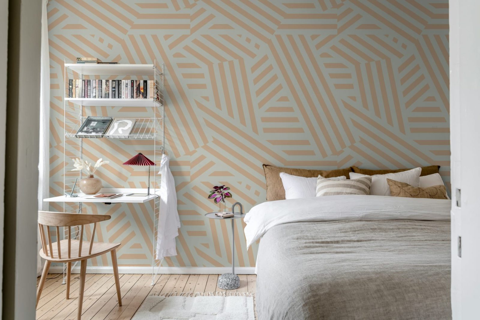 Abstract Stripes, Peach & Pearl, Rebel Walls 3