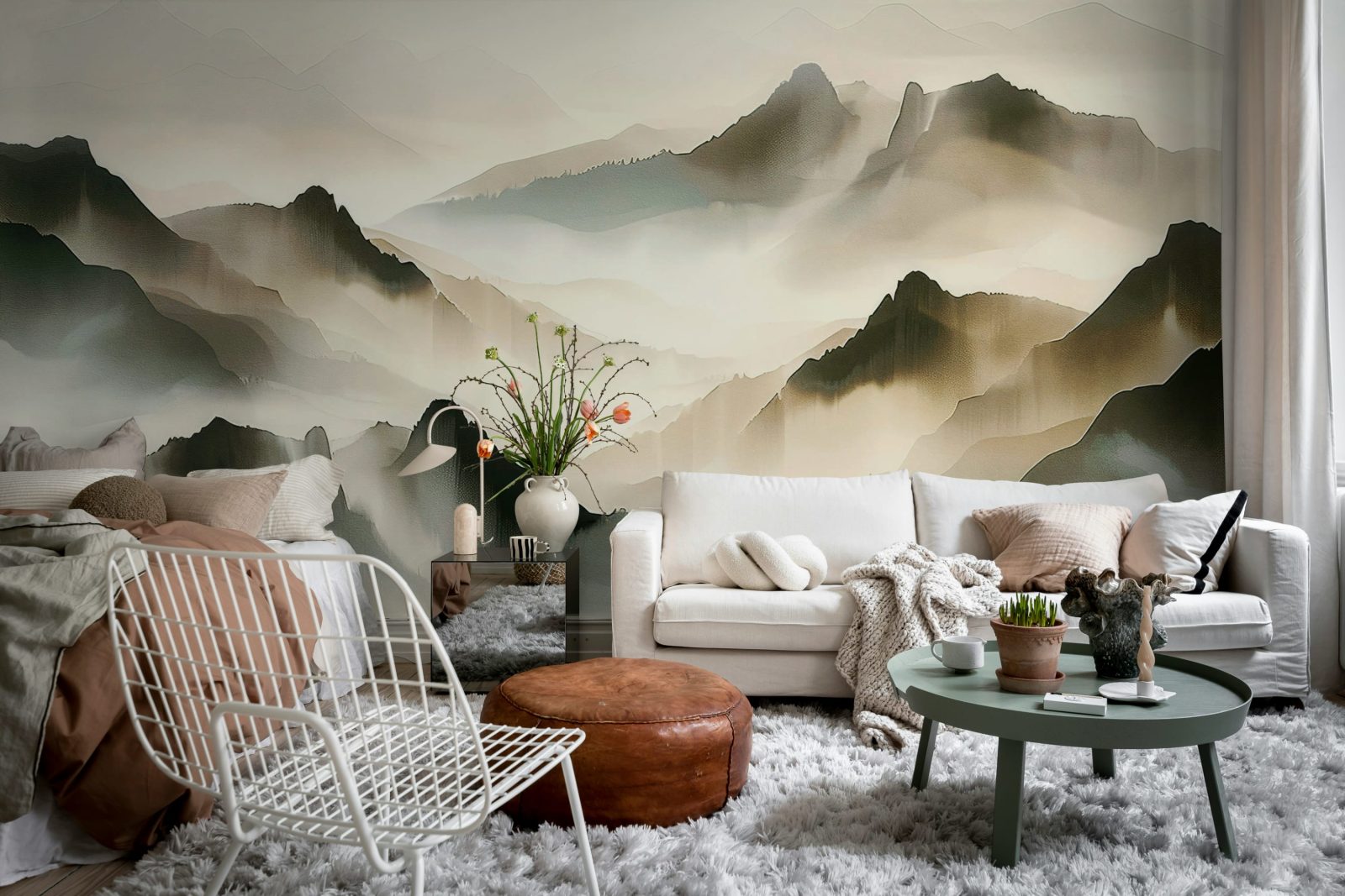 Misty Mountain, Beige, Rebel Walls 2