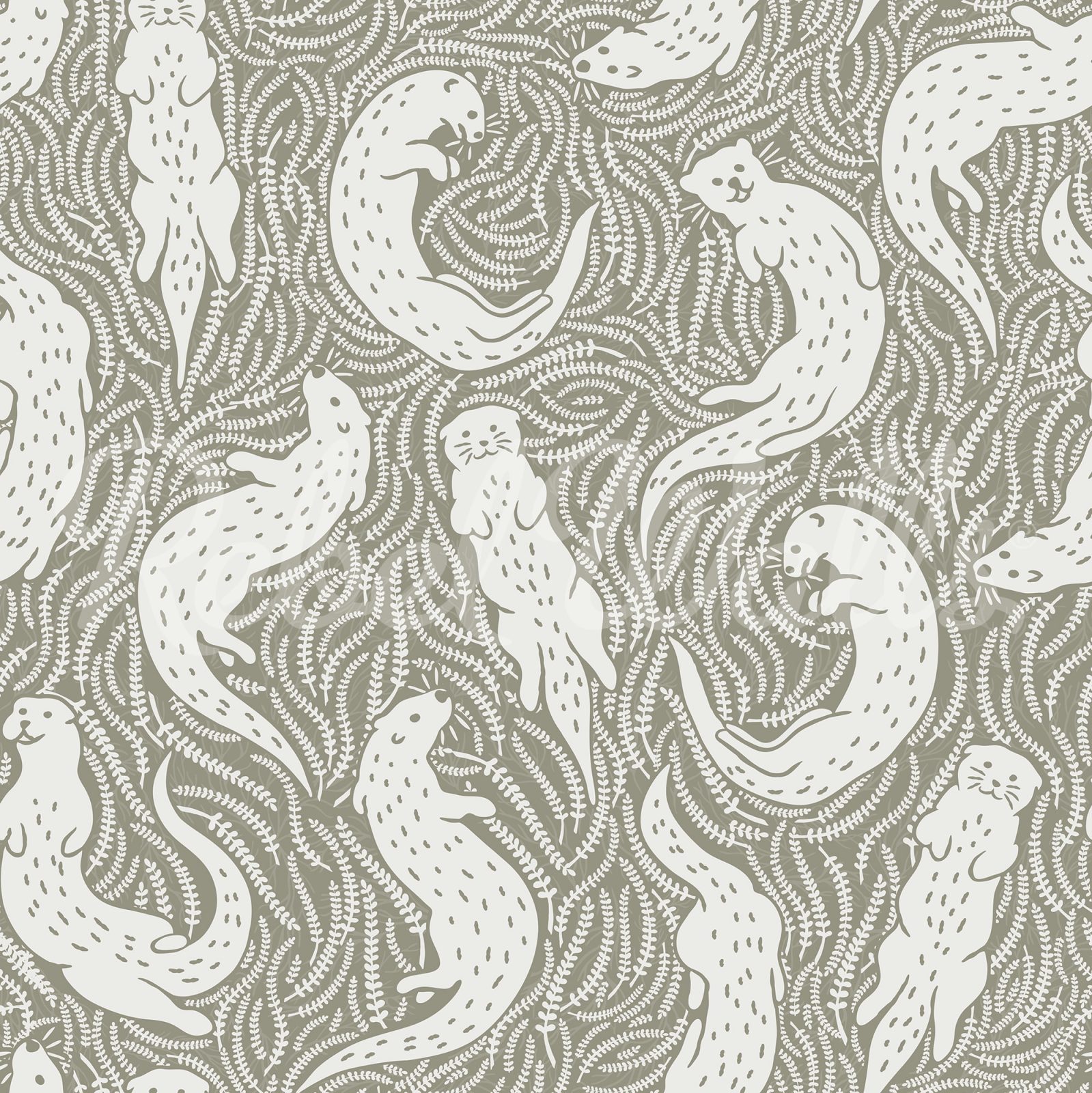 Cute Otters, Beige, Rebel Walls