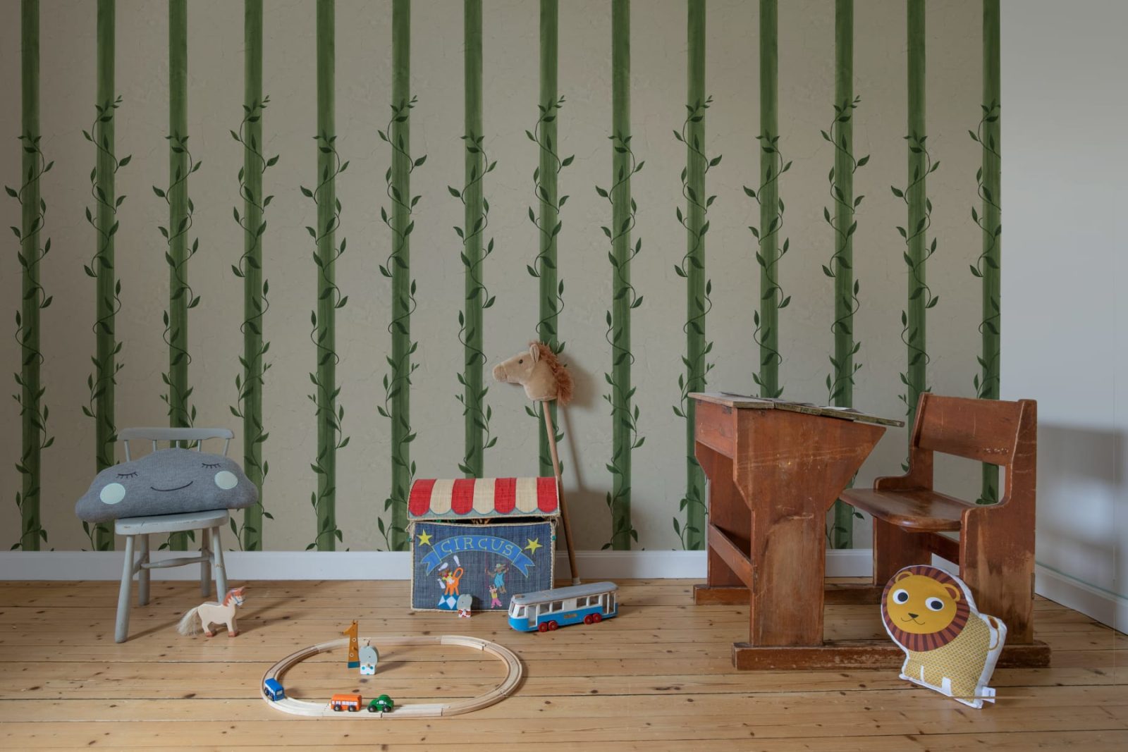 Leafy Stripes, Green, Rebel Walls 2