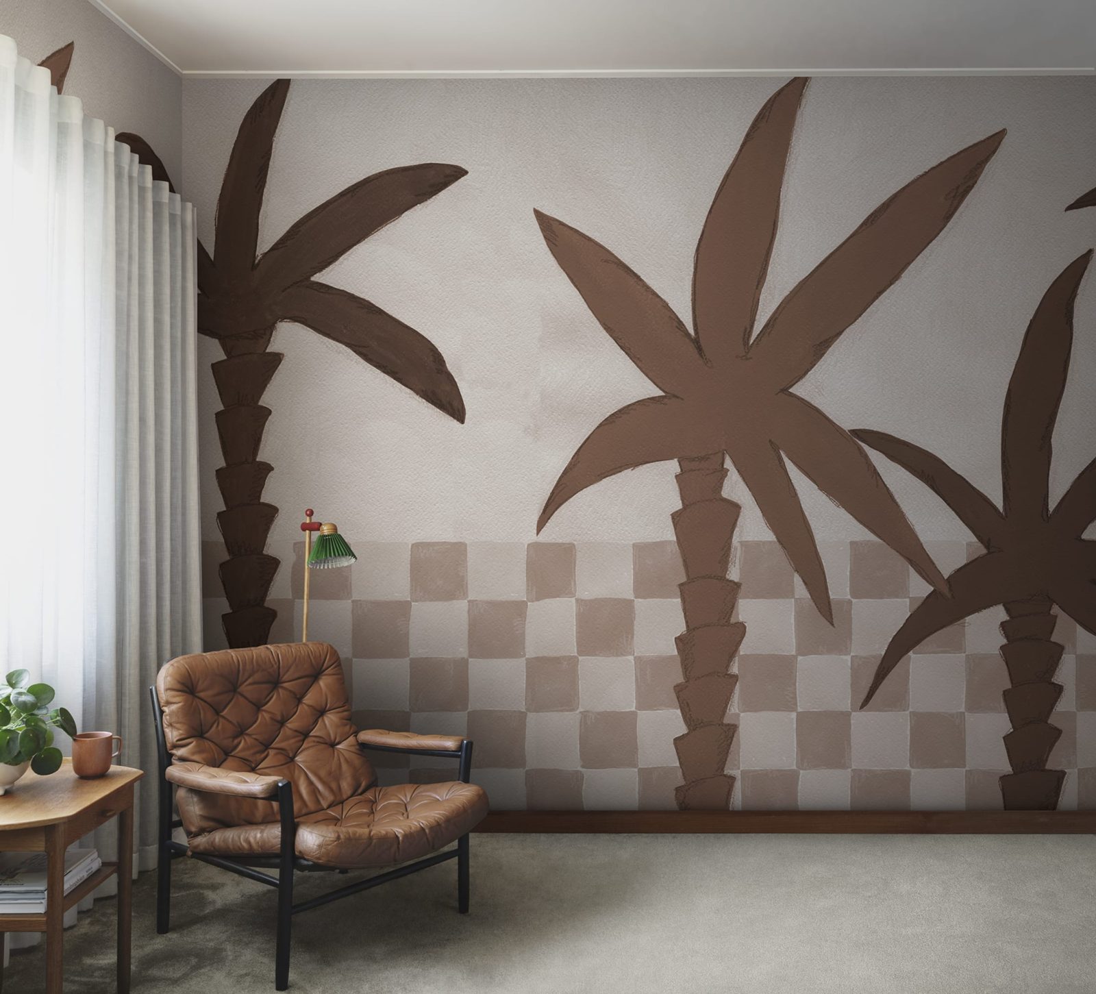 Palm Horizon, Light Brown, Rebel Walls 3