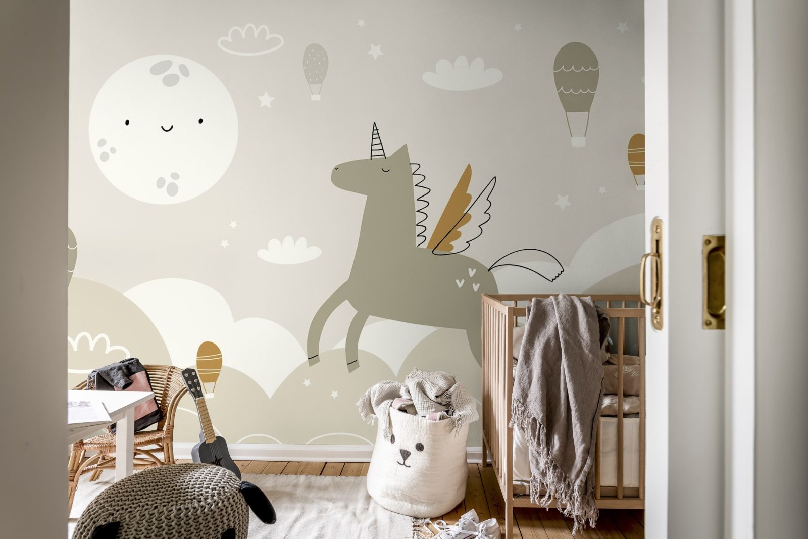 Flying Unicorn, Beige, Rebel Walls 2
