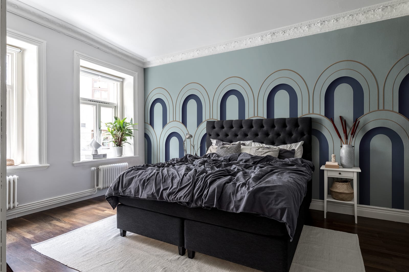 3D Arch Deco, Blue, Rebel Walls 2