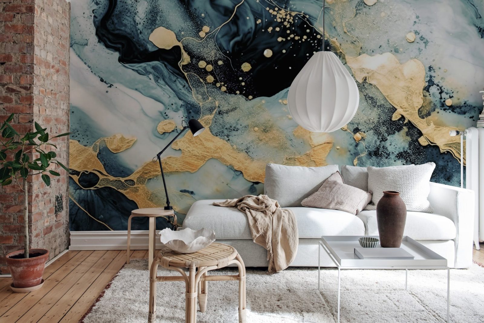 Marble Stream, Blue, Rebel Walls 3