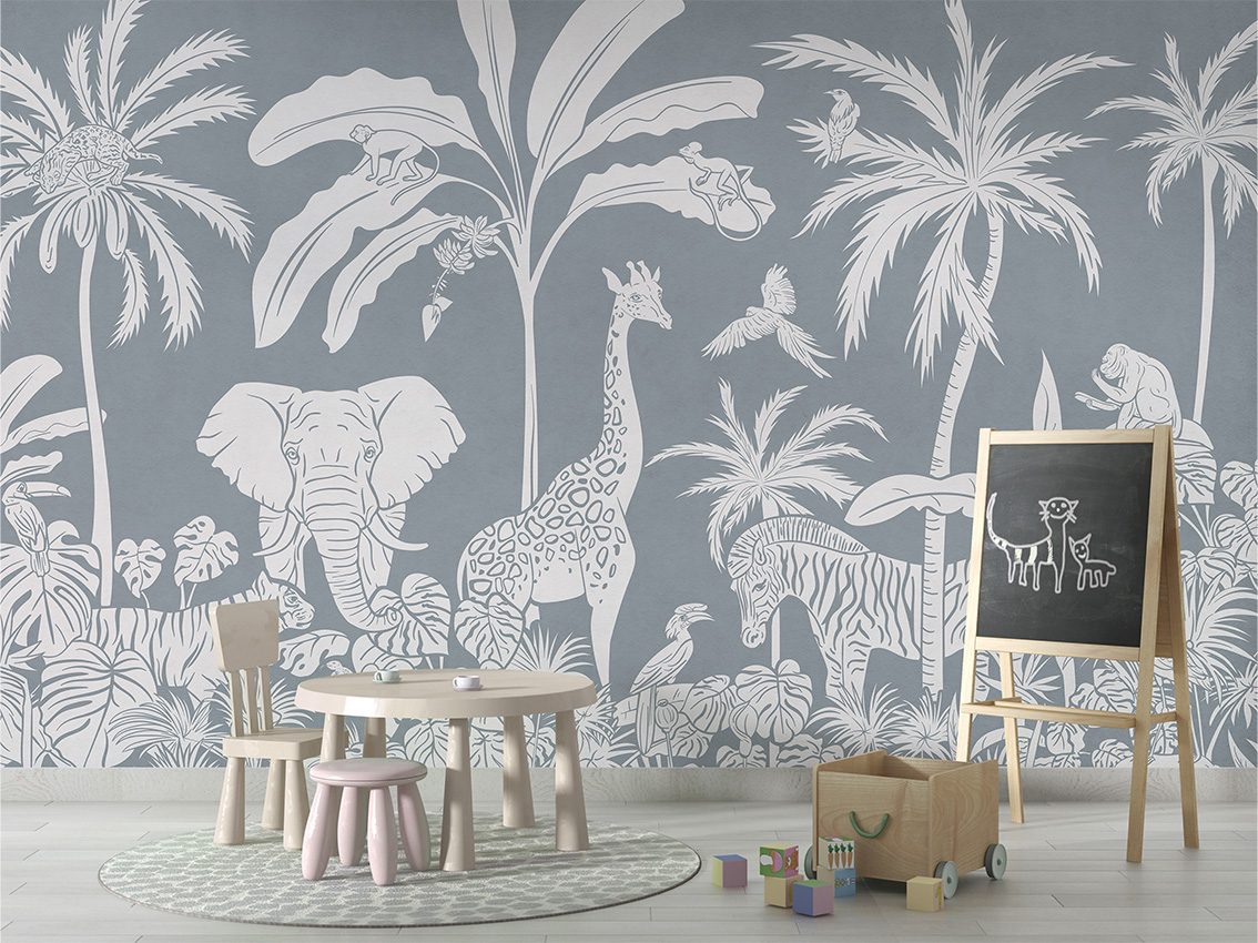 Monochrome Jungle - Blue, Kikki Belle 4
