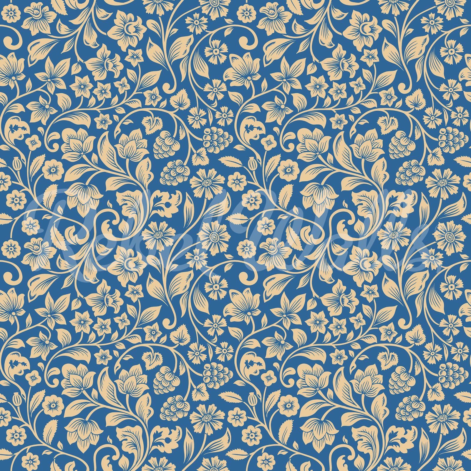 Floral Opulence, Blue, Rebel Walls