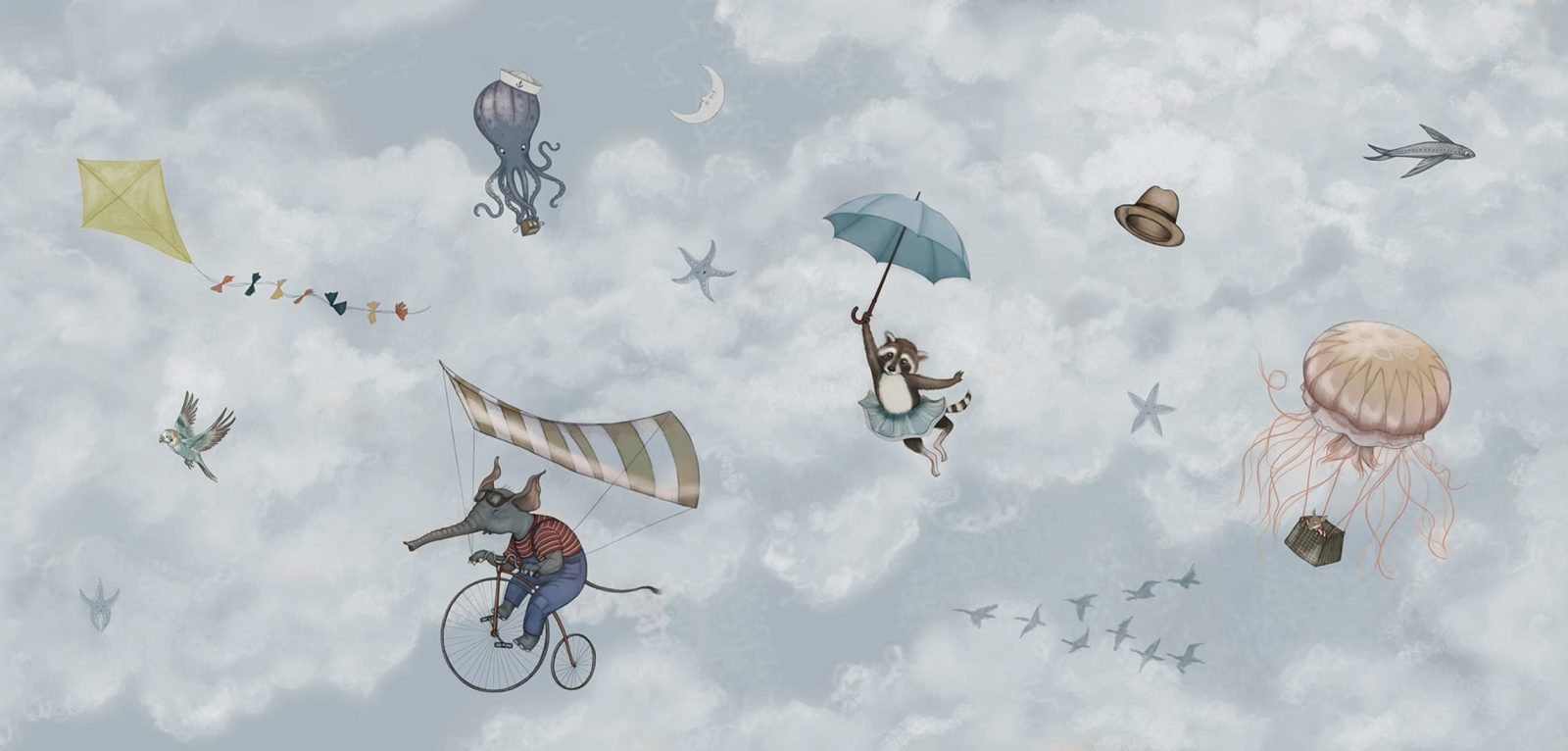 In the Clouds, Light Blue, Rebel Walls