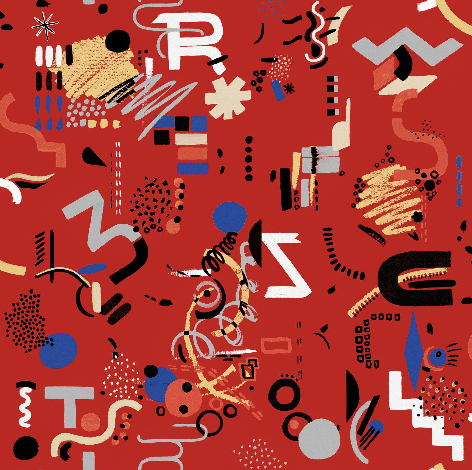 Funny Shapes, Red, TresTintas 5mp / rola