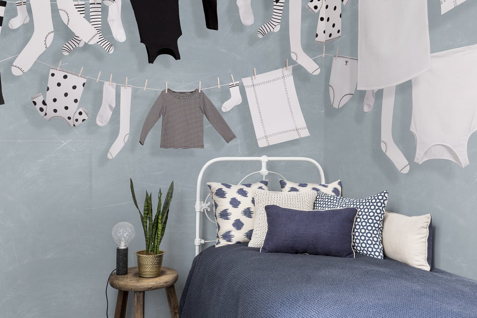 Laundry Day, Blue, Rebel Walls 3